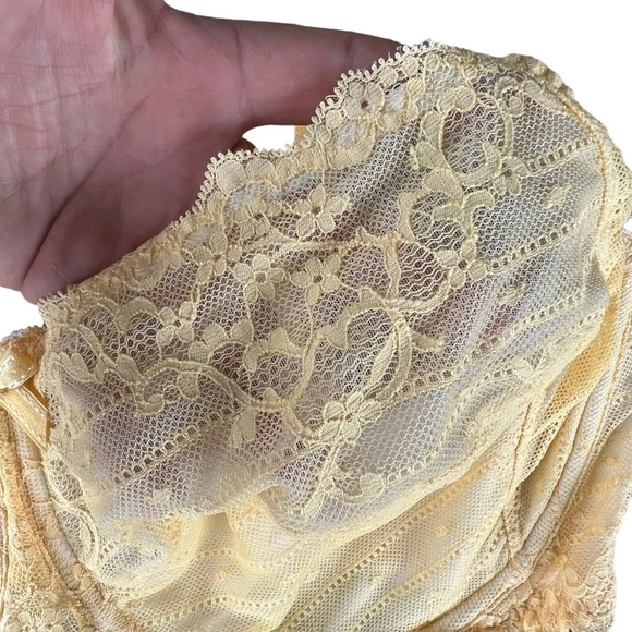 Chantelle Rive Gauche 3281 Lace Full Coverage Unlined Bra Plus 40DDDD (G) Yellow - Picture 6 of 14